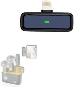 NPTCL Receiver Replacement for Wireless Microphone for iPhone with Charging Case - Lavalier Lapel Microphone Receiver for Older iPhone 14/13/12/11/10