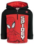 Marvel Spider-Man Big Boys Fleece Half Zip Hoodie Red/Black 12