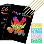 Vicloon Rainbow Scratch Art, 50Pcs 