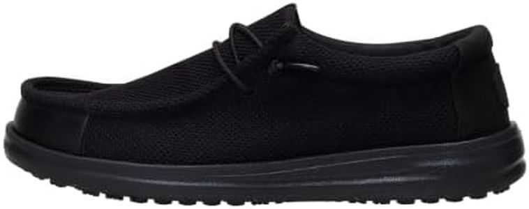 HEYDUDE Wally Work CE Black Size 8, Men’s Shoes, Men's Slip-on Loafers, Comfortable & Light-Weight