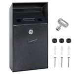 Gekufa Wall Mounted Ashtray, Large Outdoor Ashtray with Smoking Shield, Weatherproof for Public Smoking Areas, Galvanised Metal, 35.5 x 8.2 x 19 cm