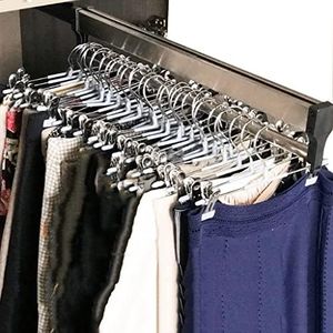 FKKPRVAX Closet Clothes Hanger Rail,Pull-out Closet Rod 30-60cm,Wardrobe Clothing Rail,Closet Organizer Rack for Pants and Coat (450MM/17.7INCH)