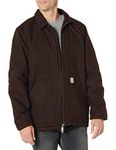 Carhartt Men's Loose Fit Washed Duck Sherpa-Lined Coat, Dark Brown, Large