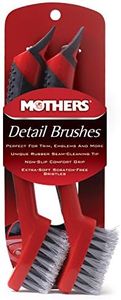 Mothers Car Detailing Brush for Stain and Hair Removal on Vinyl and Leather Seats - 2 Pack
