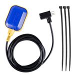 Universal Tethered Float Switch with 10ft Cable - Ideal for Sump Pumps, Water Tanks, Sewage Pools, and More - 16 Amp Maximum Pump Run Current, IP68 Waterproof