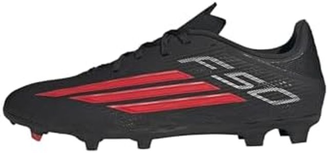 adidas Unisex-Adult F50 League Firm Ground/Multi Ground, Black/Lucid Red/Black, 9.5