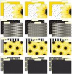 Global Printed Products Deluxe Designer Printed File Folders, 1/3 Cut Tab, Assorted Positions, Letter Size, 24/pk (Sunflower)