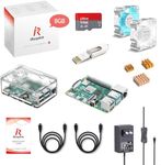 iRasptek Starter Kit for Raspberry Pi 4B 8GB RAM - 64GB Edition,Noobs Preinstalled,5V 3.5A Power Supply,HDMI Cable,Heatsink,Transparent Case and Cooling Fan,Card Reader,GPIO Reference Card