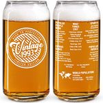 31st Birthday Gift for Men - Birthday Beer Gifts 20 Ounce 2-Sided Beer Can Glass (1 Count) - Vintage Glass for a 31 Year Old - Funny Glass Gift for His or Her 31st Birthday - Anniversary Party (1993)