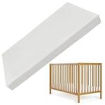 Sleep & Snuggle Premium Crib Mattress 5cm Deep with Washable Cover - Breathable, Anti-Allergy Fibre Mattress for Baby and Toddler (90 x 50 x 5)