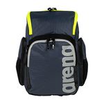 Arena Spiky III Backpack for Swimming, Unisex Adult Sports Backpack and Gym Bag, 30/35 Liters, Navy/Neon Yellow, 35L, Spiky Iii Backpack 35