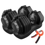 HAKENO 2x40kg Adjustable Dumbbell 15 Weight in 1 with Fast Automatic Adjustable and Weight Plate for Body Workout Home Gym dumbbell（2pcs set） (2x40kg（set）)