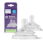 Philips Avent Natural Response Bottle Teat - 2 x Baby Bottle Flow 1 Teats for Newborn Babies, 0 Months, BPA Free (Model SCY961/02)
