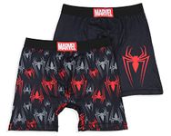 INTIMO Marvel Mens' 2 Pack Spider-Man Spidey Boxers Underwear Boxer Briefs (Large) Black