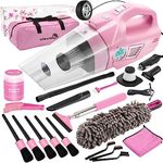 vioview Pink Car Cleaning Kit, 21PCS Car Detailing Kit Interior Cleaner with 4-in-1 Handheld Car Vacuum Cleaner, Cleaning Gel, Detailing Brush Set, Car Cleaning Supplies for Deep Cleaning