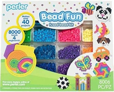 Perler Activity Kit and Storage Trays, 8000 Beads + pegboards, 8006 pcs