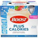 BOOST PLUS Complete Nutrition Drink, Strawberry, 6x237ml Bottles, Case Pack of 4, Packaging May Vary