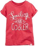 Carter's Little Girls' Slogan Tee (Toddler/Kid) - Smiling, Smiling, 4 Years