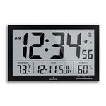 MARATHON CL030062BK Slim-Jumbo Atomic Digital Wall Clock (Black)