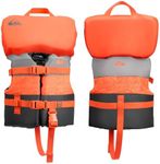 QUIKSILVER Toddler Life Jacket Under 33lbs, USCG Approved Type III PFD, Lightweight Life Vest with Safety Strap, for Boating Kayaking Swimming Watersports