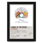 Queen A Night at the Opera Signed Poster Print- Limited Edition Autograph Fan Gift – Collectible Memorabilia Merchandise (Framed A3 (30x40cm))