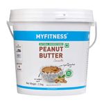 MYFITNESS All Natural Peanut Butter smooth 2.5kg | 100% Roasted Peanuts | 25g Protein | Tasty Nut Butter | No Added Sugar & Salt | No Palm Oil | Zero Cholesterol | Unsweetened Peanut Butter Creamy