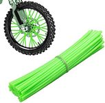 NTHREEAUTO 72PCS Dirt Bike Spoke Skins Covers Motorcycle Wheel Wraps Pipe Universal for 8"-21" Rims Compatible with Harley Honda Yamaha Suzuki Kawasaki – Green