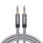 SKW Aux Cable for Car, 3.5mm to 3.5mm Aux Cord/Audio Jack Cable/Headphone Cable for iPhone, iPod, IPad, Echo Dot, Sony & More (Grey, 1.64ft/0.5M)