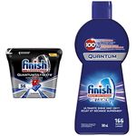 Finish Power Ball Quantum Ultimate Dishwasher Detergent Tabs + Finish Quantum Jet Dry Dishwasher Rinse Aid Bundle