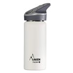 Laken Jannu 18/8 Stainless Steel Double Wall Vacuum Insulated Thermal Water Bottle, Up to 24 Hours Cold, White, 500ml