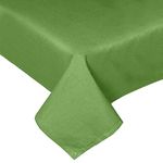 HOMESCAPES Olive Green Cotton Tablecloth 6 to 8 seater Large Rectangular 137 x 228 cm (54 x 90 Inches) Washable Hand Woven 100% Plain Cotton with Decorative Ladder Stitch Edge