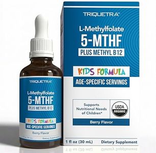 Organic Kids L-Methylfolate + Methyl B12 Cofactor - MTHFR Sublingual Form - 5-MTHF, Superior Form of Folate - Adjustable Dosing for All Ages - Mood, Behavior, Cognition - Organic Berry Flavor, 1 Fl oz