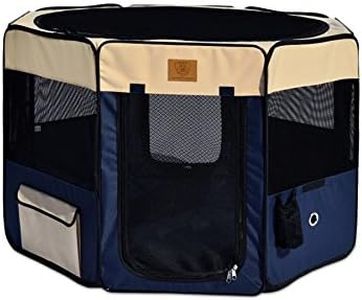 Precision Pet Soft Side Play Yard 46-Inch x 46-Inch x 28-Inch Large Navy, Tan