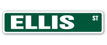 Ellis Street Sign Childrens Name Room Sign | Indoor/Outdoor | 30" Wide Plastic Sign