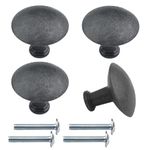 HEMNES Knobs Compatible as Replacement Part for IKEA Furniture Door Handles Anthracite ⌀32mm (Pack of 4)