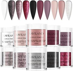 Saviland Acrylique Ongle, Lot De 10 Ensemble De Poudre Acrylique Pour Ongles Série Grise Ensemble De Poudre Pour Ongles Polymère Professionnel Pour Extension D'ongle Acrylique Sans Kit Manucure