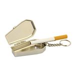 tegongse Tinplate Coffin Shape Pocket Ashtray, Portable Mini Ash Tray with Lids, Modern Easily Bringing Smoking Ash Organizer for Travelling, Camping