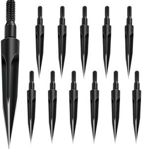 Archery Arrowheads Broadheads 12pcs Hunting Arrow Head with Sharppener and 2/3 Blades for Compound Recurve Bow Carbon Aluminum Arrows Crossbow Bolts (Armor Piercing 125gr)