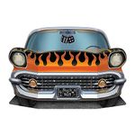 Beistle 1950's Hot Rod Photo Prop for 50's Theme Party Decorations, Made in USA Since 1900, 25" x 37", Orange/Black/Silver
