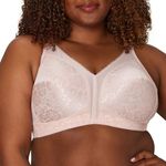 Playtex Women's Wireless Bra, 18 Hour Plus-Size Bras Available, Full Coverage, Smoothing, 4693, Single or 2-Pack, Pretty Blush, 40D