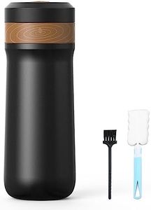 Morelian French Press Coffee Maker for Travel 2-Layer Filter Mesh Double Walled Stainless Steel Vacuum Insulated Coffee Maker Cup for Coffee Tea Portable French Press Mug for Travel Office