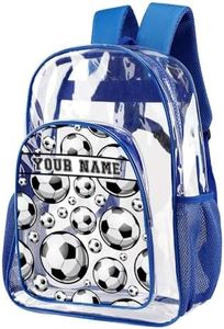 ZCJB-WSRY Custom Soccer Clear Backpack Heavy Duty for Girls Kids Boys