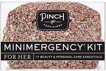 Pinch Provisions Rose Gold Minimergency Kit, includes 17 Travel-Sized Cosmetic Essentials, Convenient for Purses, Emergency Beauty Accessories, Gifts for Holiday’s & Birthday’s