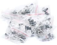 JESSINIE 120Pcs 12 Value Electrolytic Capacitor 1UF ~ 470F Assortment Kit 16V 25V 50V Capacitors