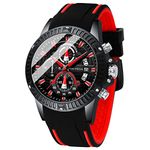 MF MINI FOCUS Fashion Analog Men's Watch (Black Dial Red Colored Strap)