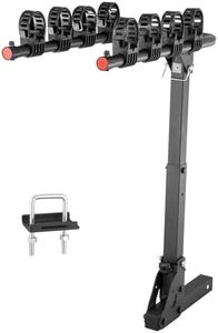 VEVOR Hitch Mount Bike Rack, 4-Bike Carrier Rack, 150 LBS Capacity Bike Rack Hitch for 2-inch Receiver, with U Bolt and Strap, for Car, SUV, Truck, RV