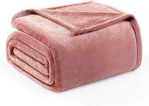 Exclusivo Mezcla Twin Size Soft Bed Blanket, 150 x 200 CM Fleece Velvet Blanket for Bed, Fluffy Blankets Bed, Warm, Cozy, Plush and Lightweight Dusty Pink Blanket