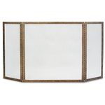 PILGRIM HOME AND HEARTH 18239 Bay Branch Embossed Tri Fireplace Panel Screen, Antique Brass