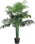 Giantex 110 cm Artificial Plant Fake Areca Palm Plant with Nursery Plastic Pot, Handmade Artificial Tree - Decorative Fake Greenery Trees in Pots for Home, Restaurant & Office Decor