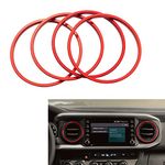 JDMCAR Compatible with Tacoma A/C Vent Ring Outer Trim Decoration Covers fit 2016-2021 Tacoma A/C Outlet Vent Accessories -(4-pcs Set, Red)